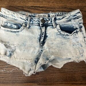 Sneak Peek Women's Distressed Denim Shorts - Blue